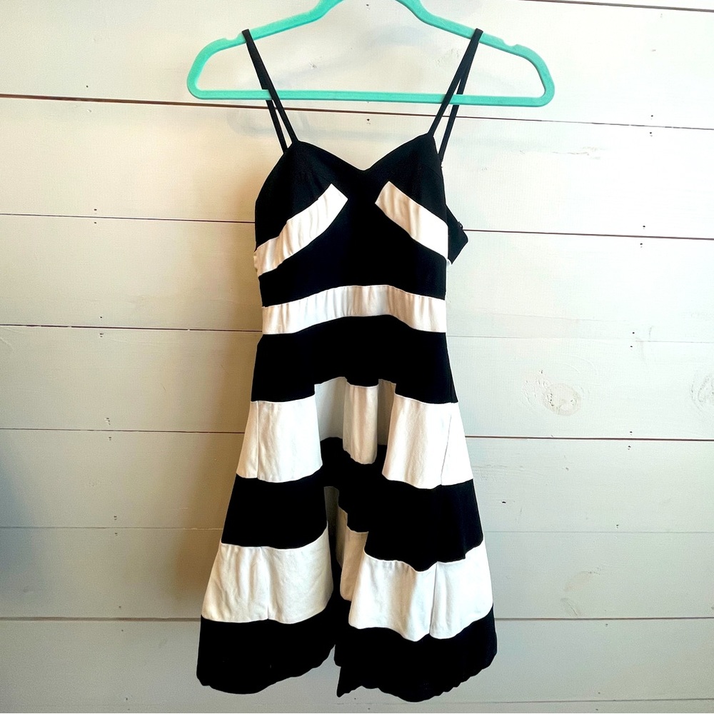 Flirty Black & White Stripe Dress